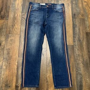 Anthropology Pilcro Slim Boyfriend Side Stripe High Rise Jeans Women’s 29